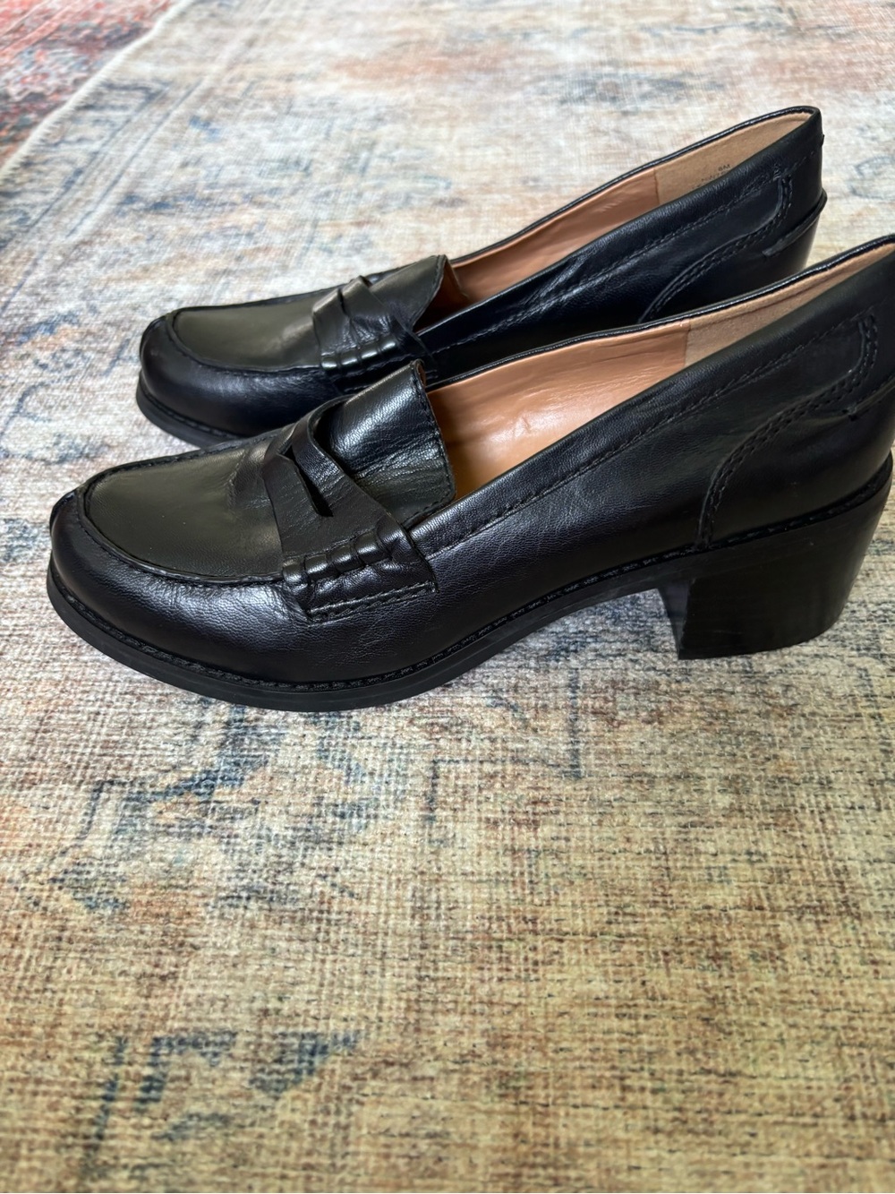 Nine West Black Leather Penny Loafers for Women - Picture 16 of 16